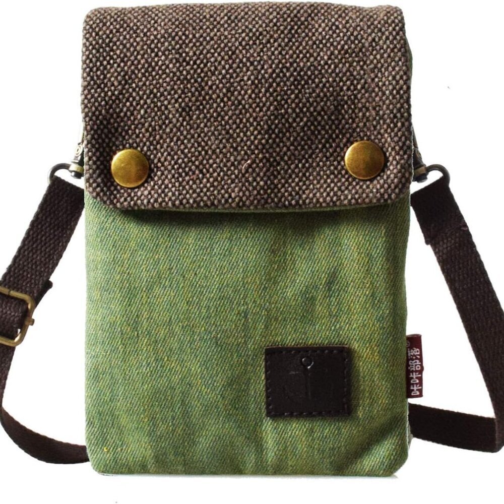 Canvas Cell Phone Purse Small Crossbody Wallet with Adjustable Strap